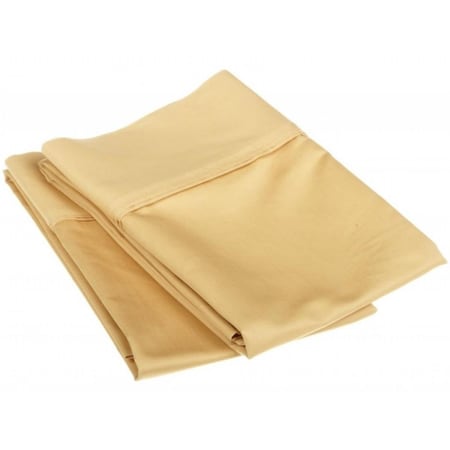 Superior  Egyptian Cotton 1200 Thread Count Solid Pillowcase Set  Standard-Gold 1200SDPC SLGL